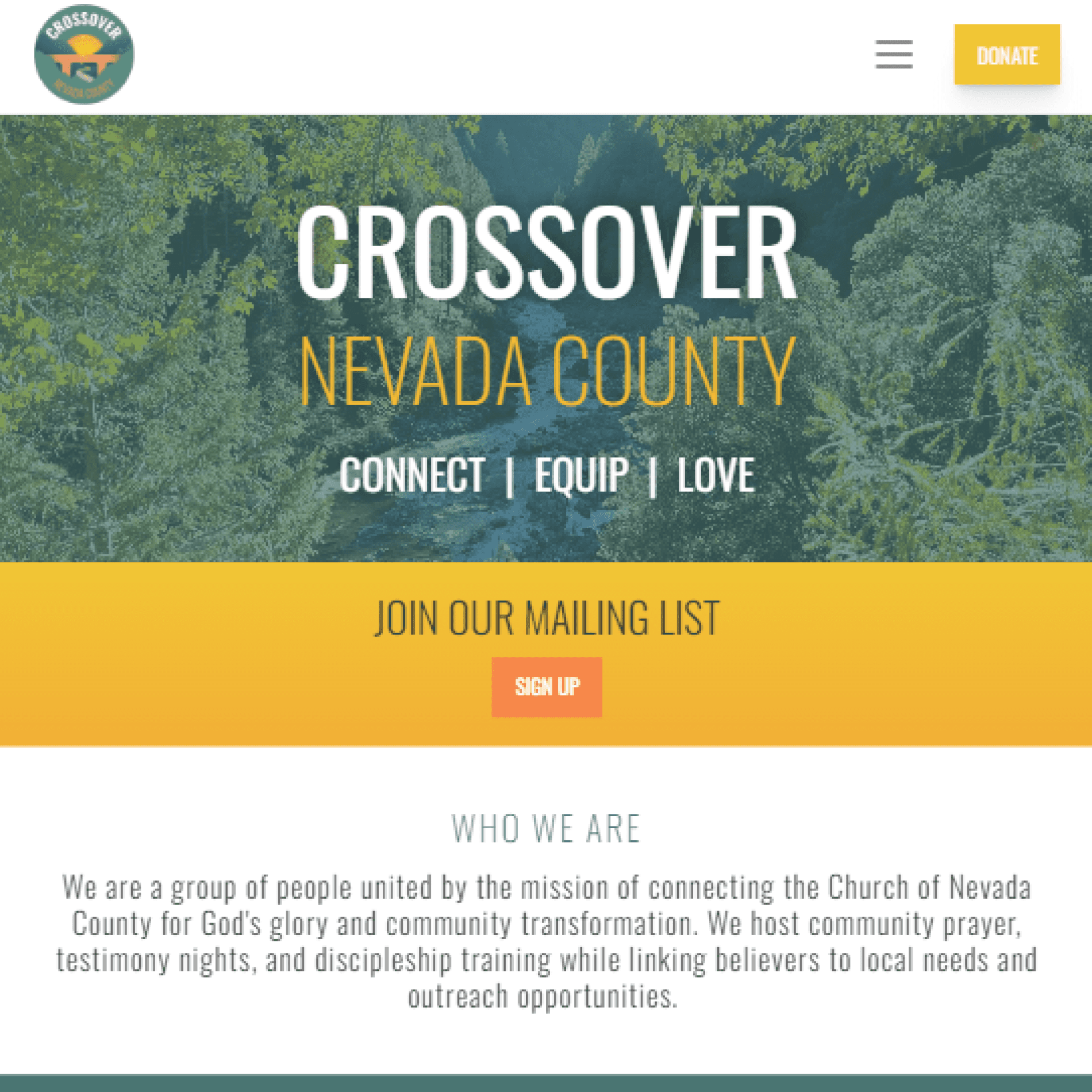 Crossover Nevada County Website in Framer