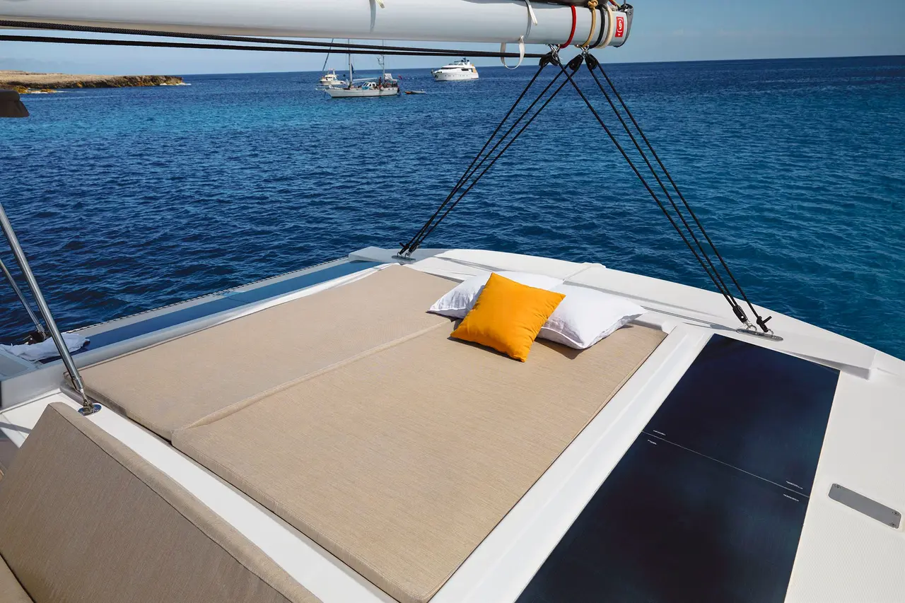 The Bali 4.2's flybridge sun deck