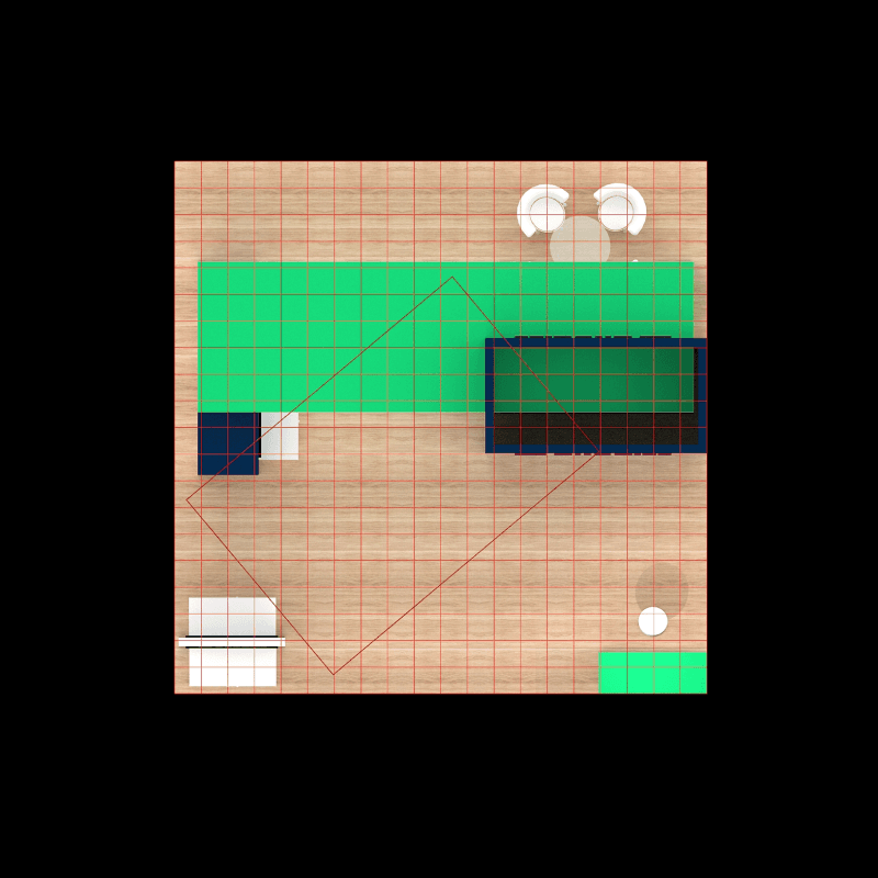 20x20 modular energy technology booth with screens, storage, and show-site support