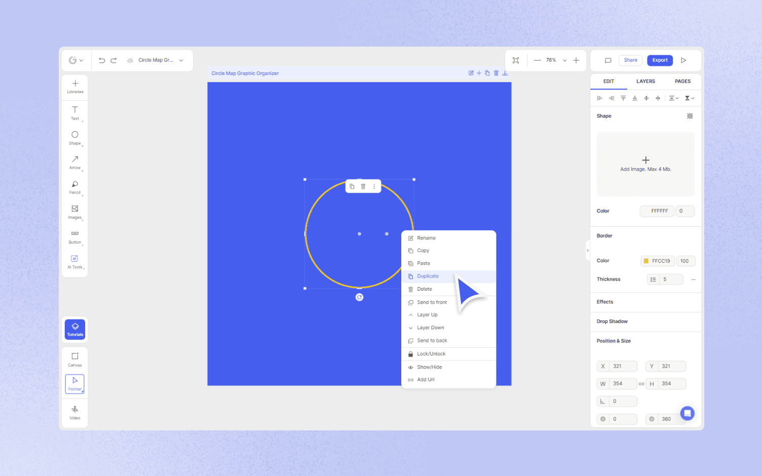 how to make Circle Map Graphic Organizer