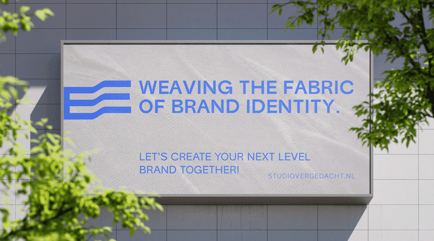 Studio vergedacht banner on a clean-wall at a metro entrance