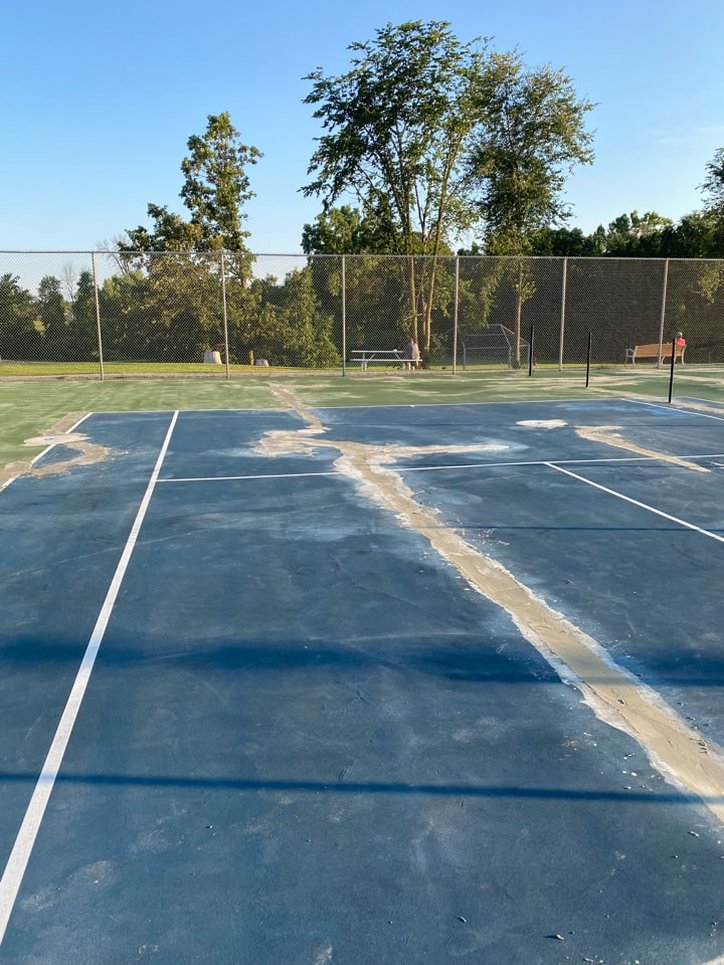 Community Tennis Court ready for resurfacing