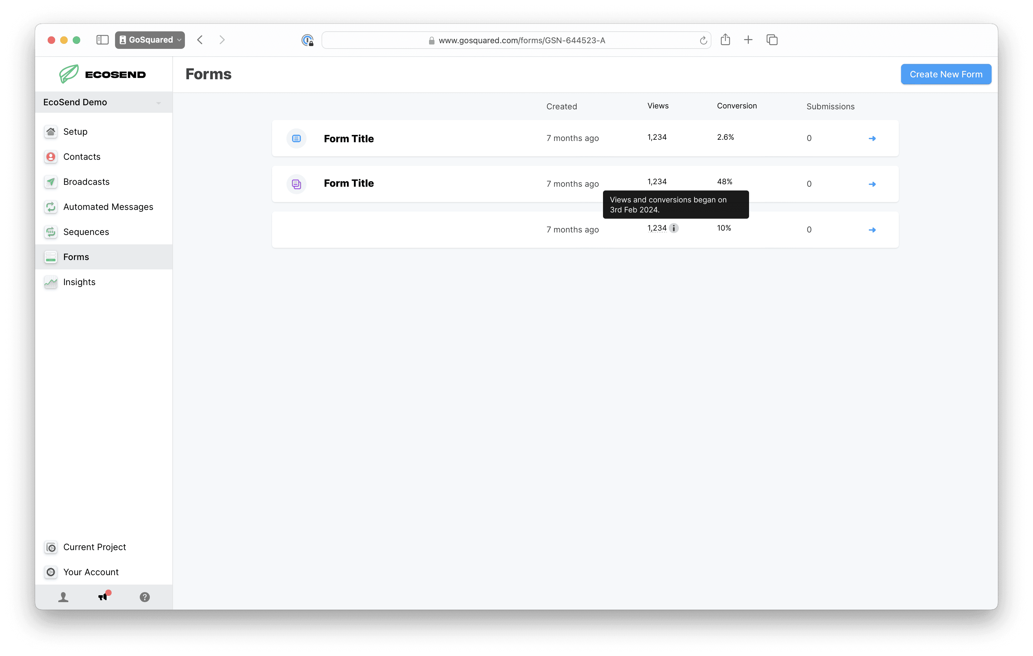 Ecosend conversion rate