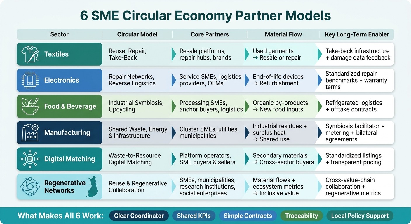 6 SME Circular Economy Partner Models: Sectors, Flows & Enablers