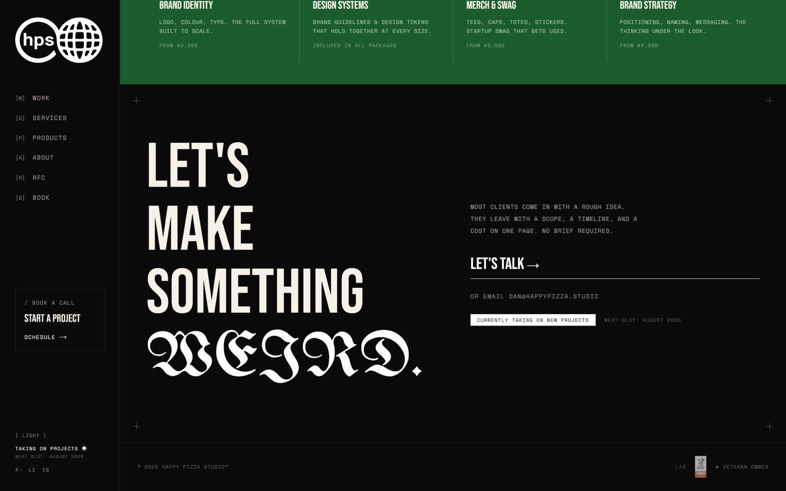 Happy Pizza Studio footer section