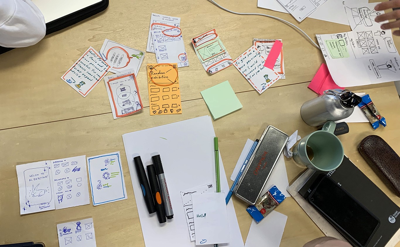 Arbeitsplatz, Skizzen, Stifte, Scribbles und mehr