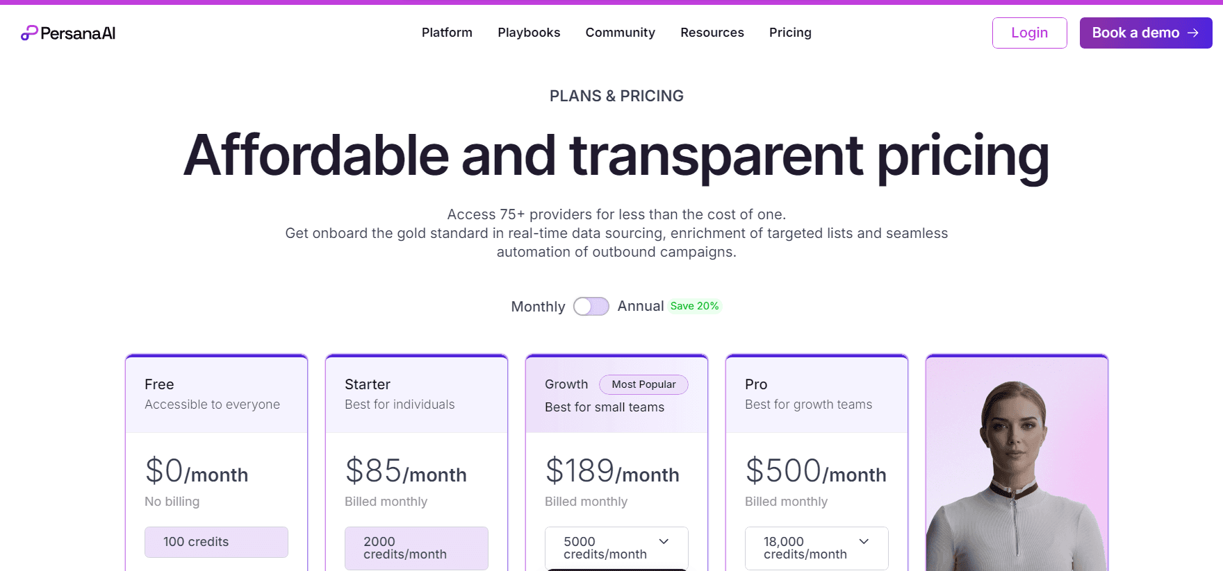 Persana AI pricing