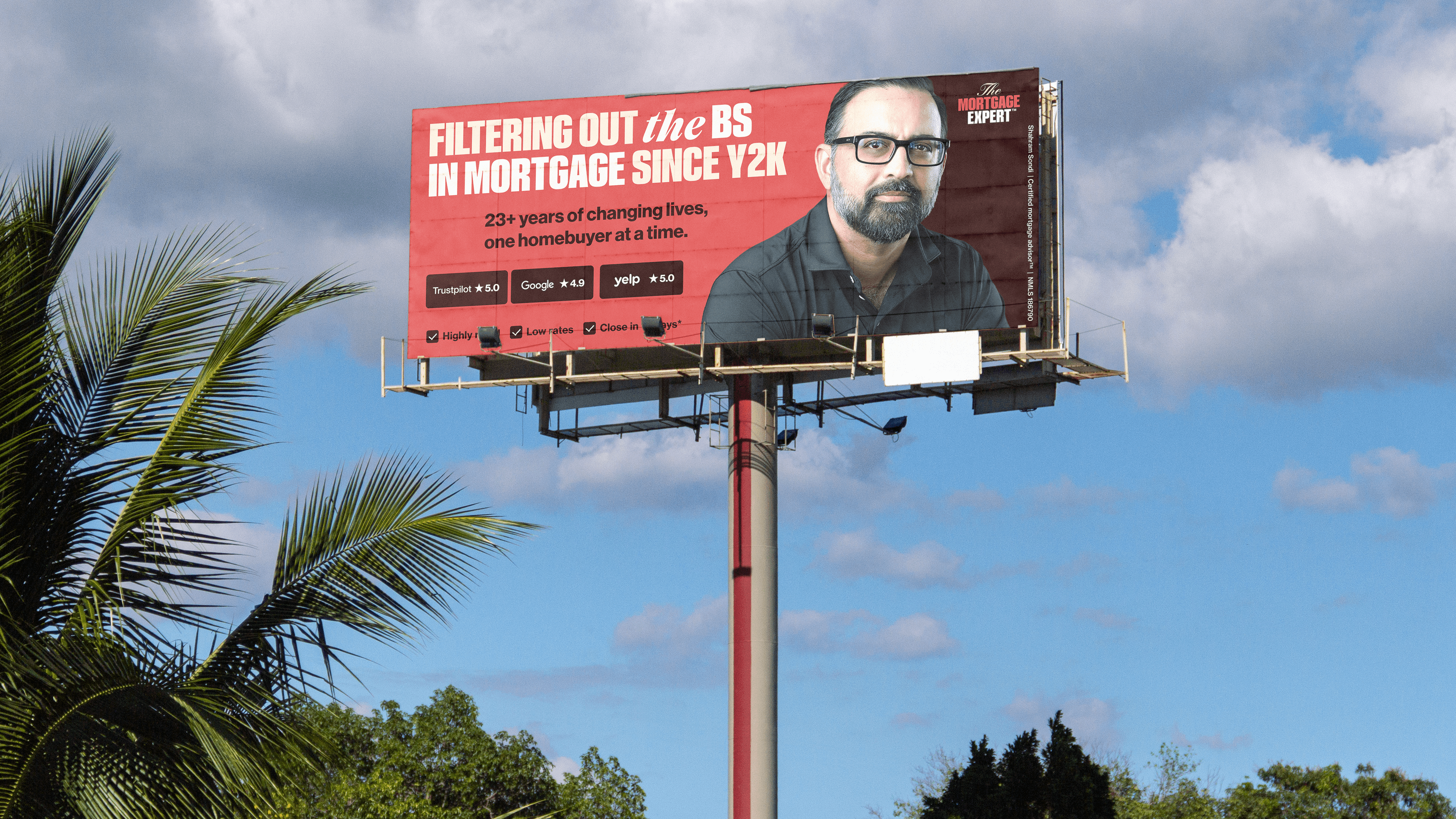 The Mortgage Expert billboard ad in Florida.
