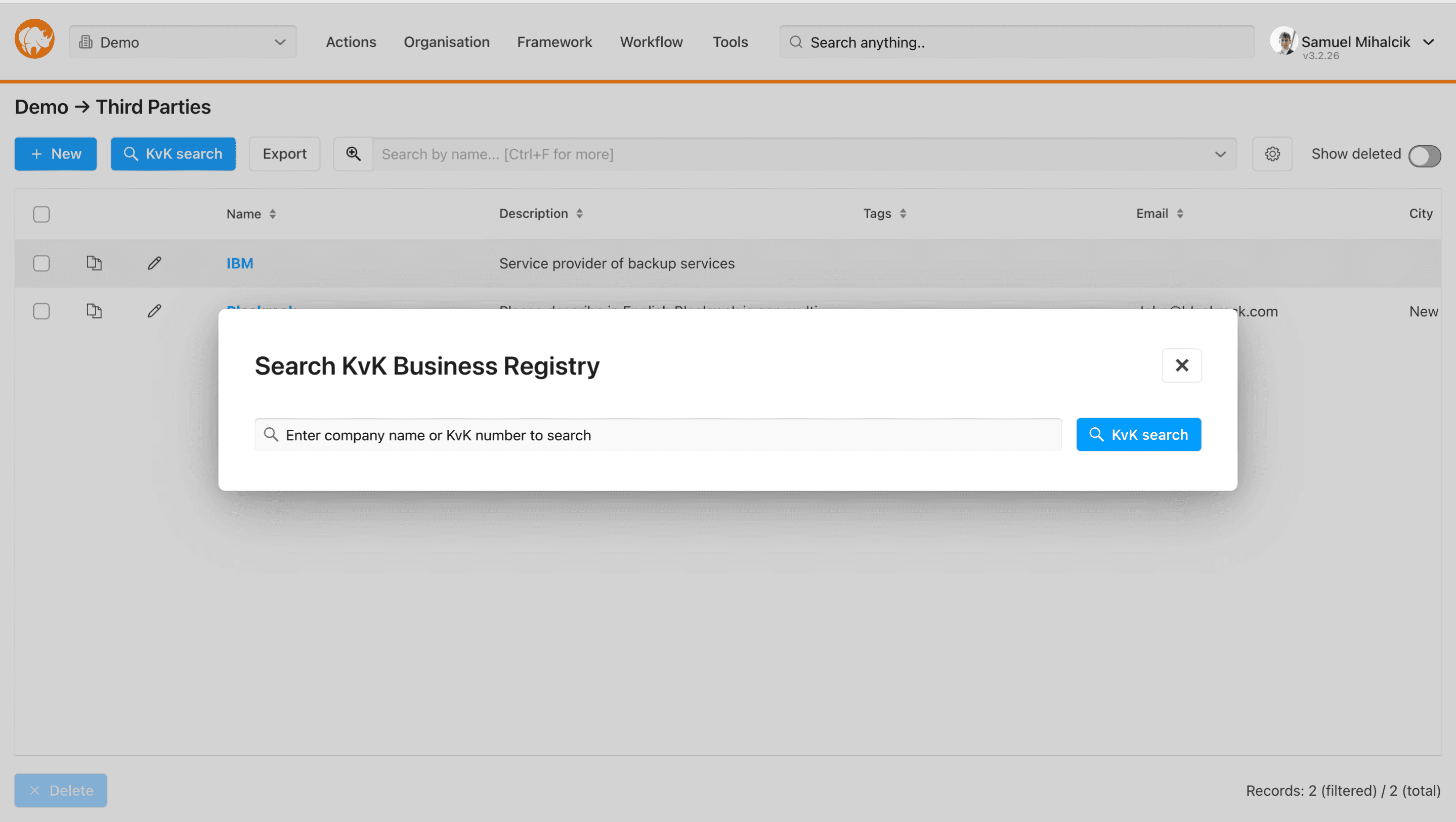 RiskRhino - Supplier Management