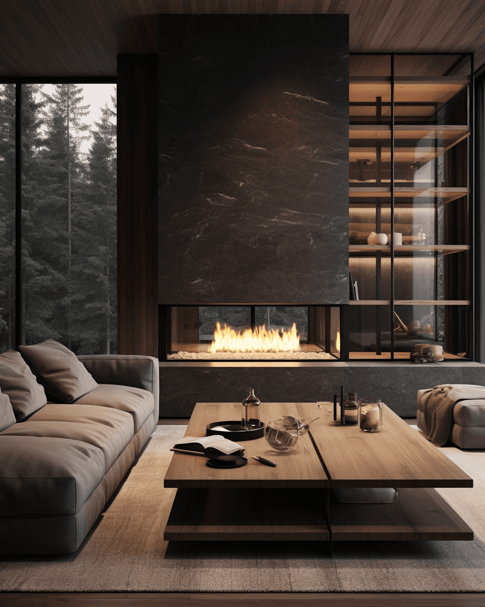 A serene outdoor lounge area with two chairs surrounded by lush greenery and natural light streaming in.