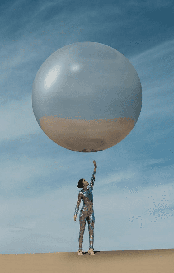 Person, holding a white rose behind his back with one arm on a light blue background