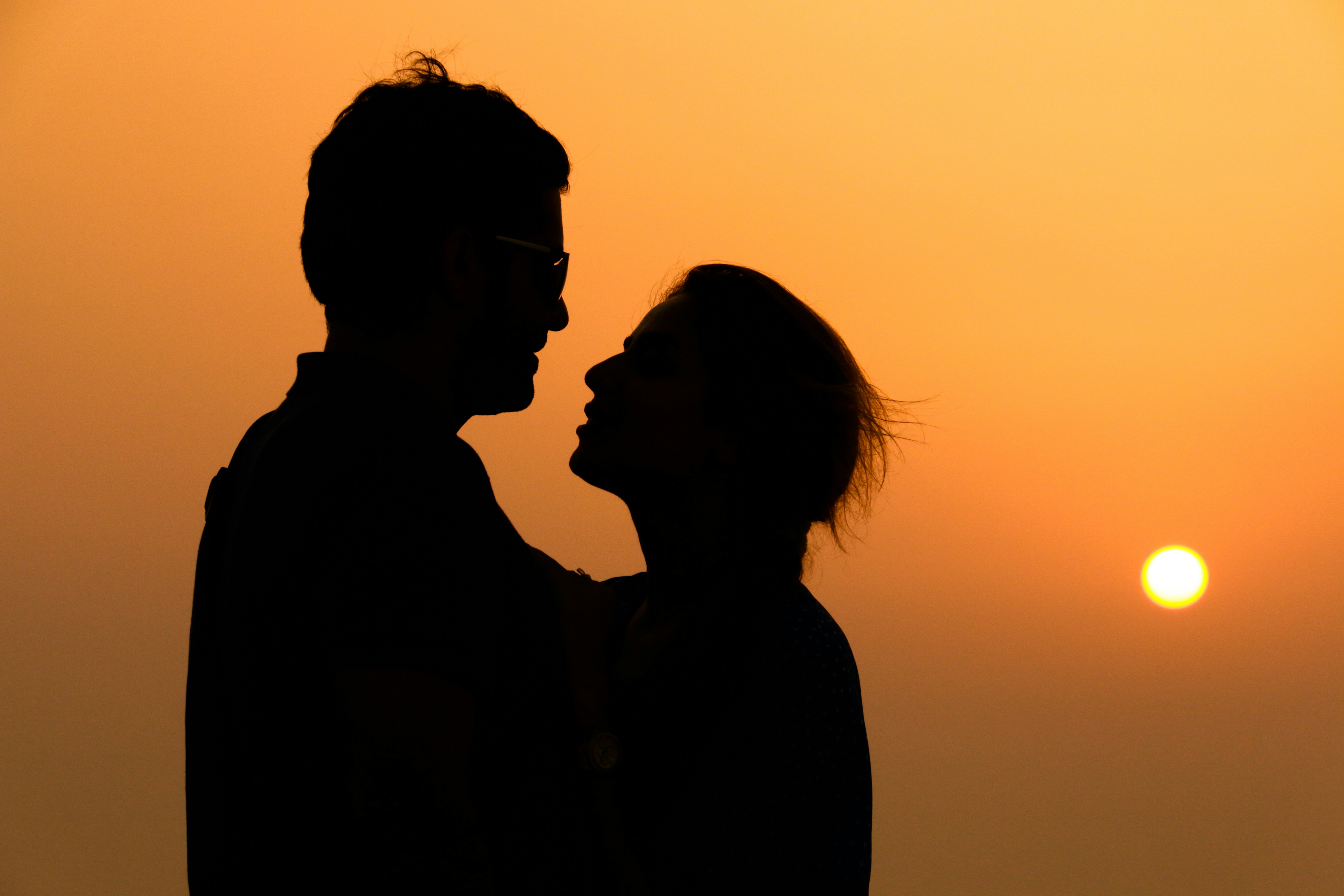 lovers in sunset
