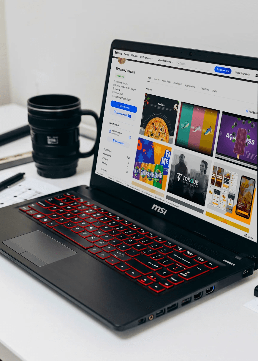 Portrait of portfolio creator – back view