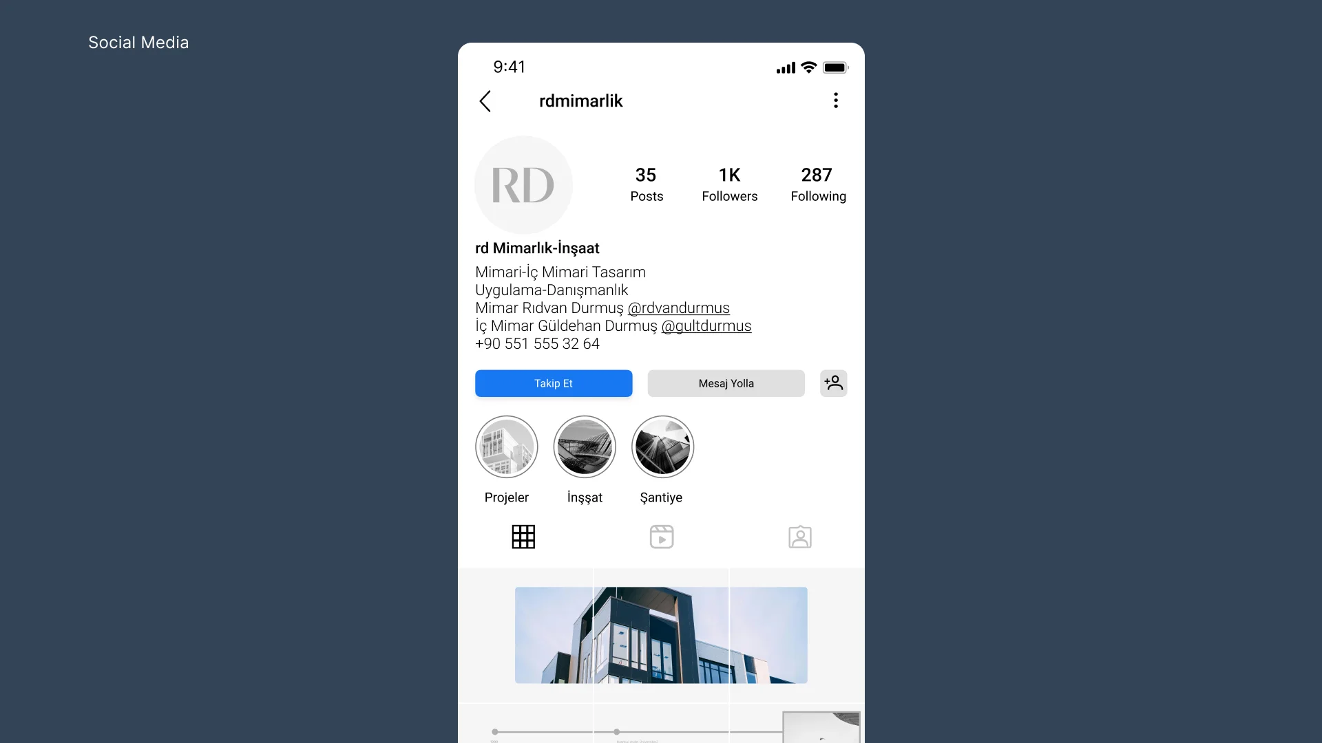 Social media mockup