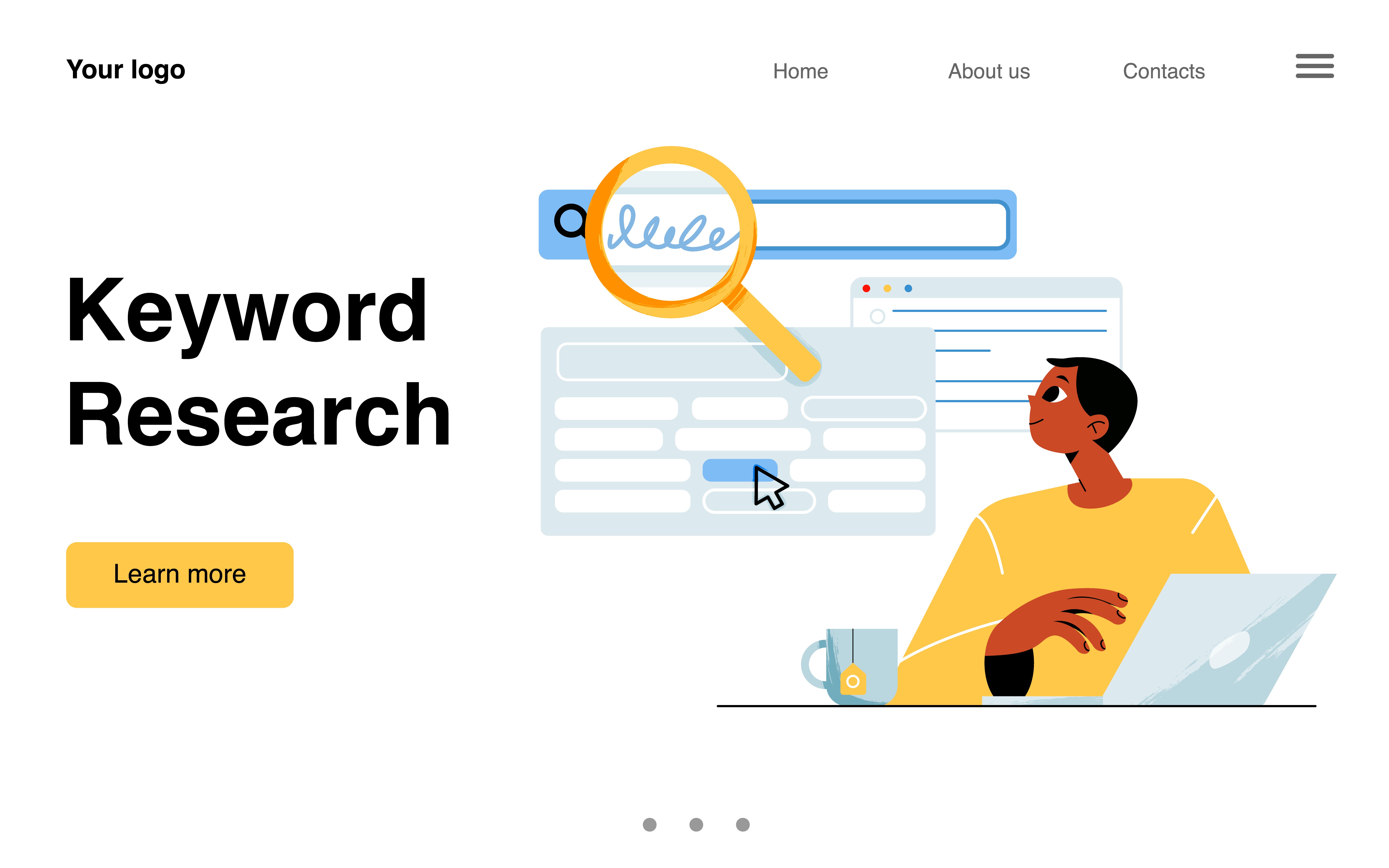 Keyword research SEO analysis illustration