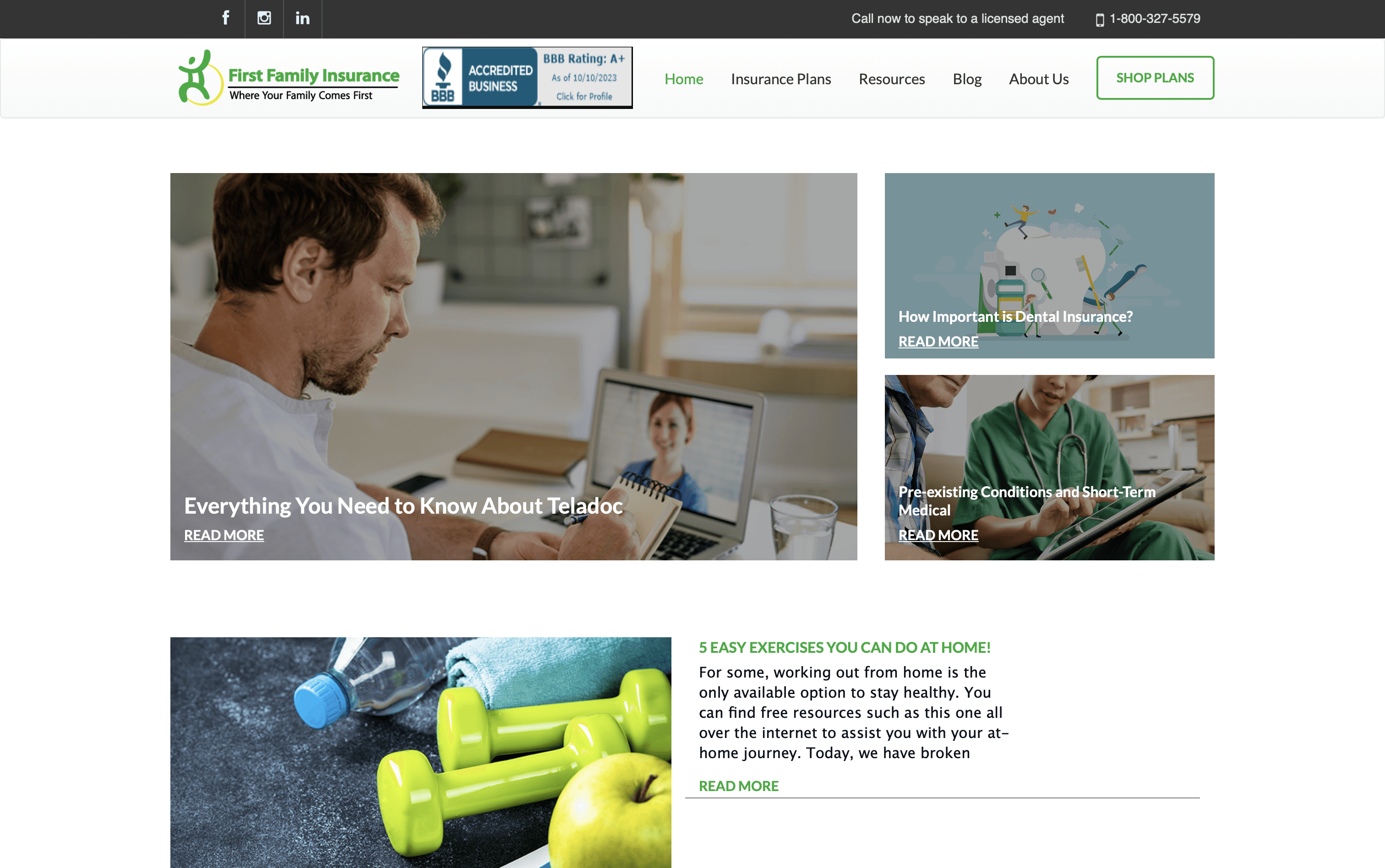 First Family Insurance website