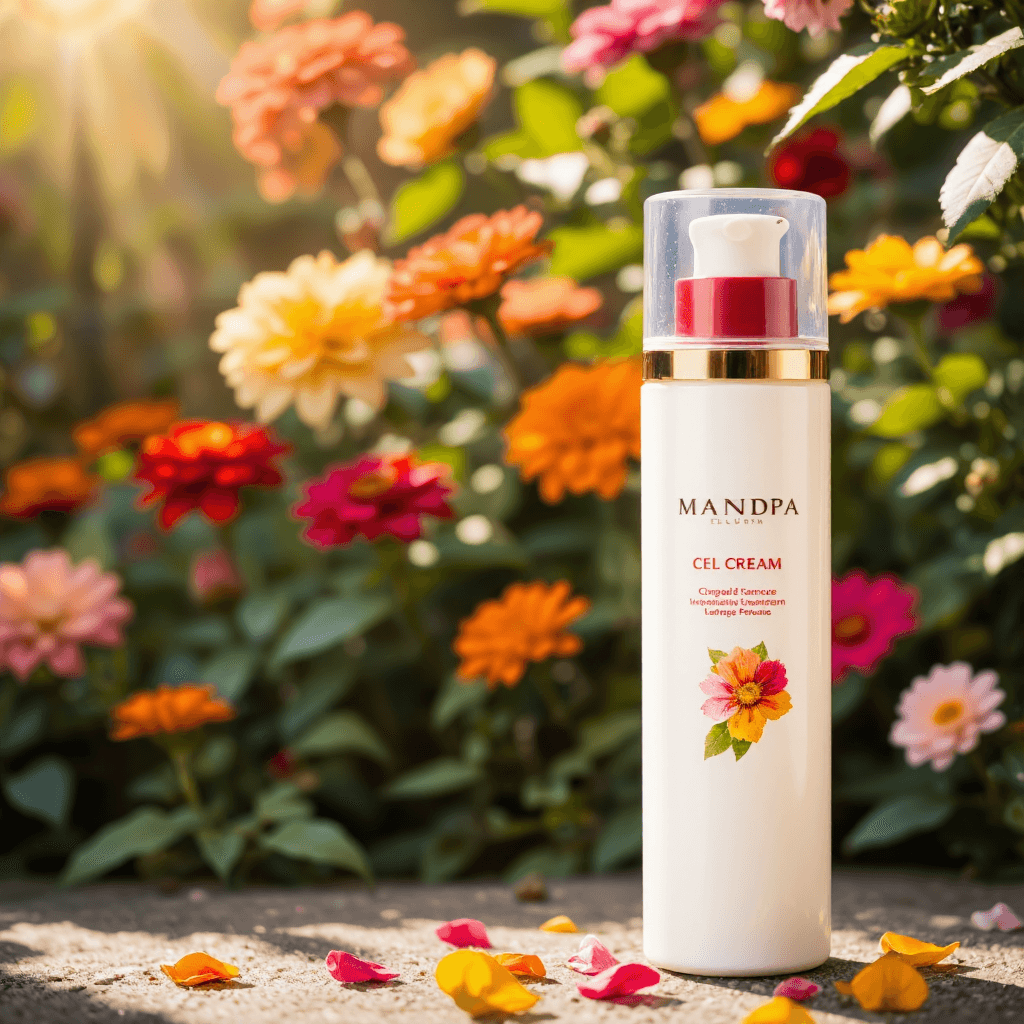 product photography of a cream bottle of face whitening massage cream