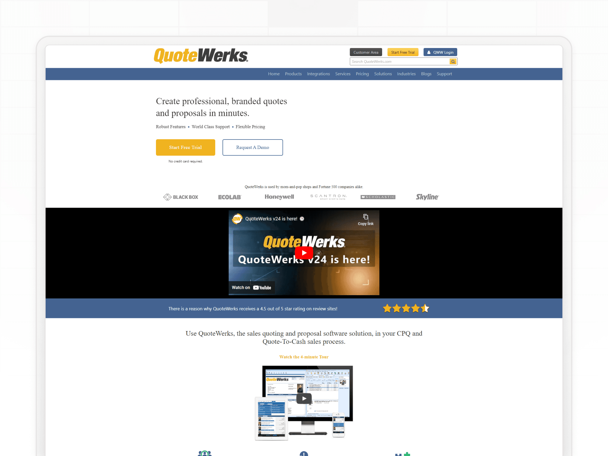 quotewerks branded quotes homepage