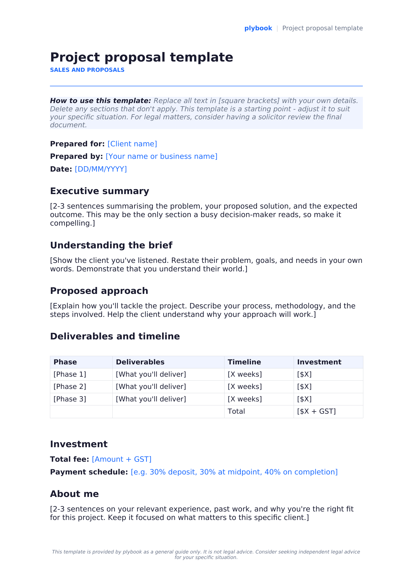 Project proposal template