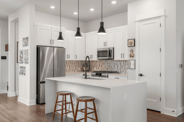 the kitchen