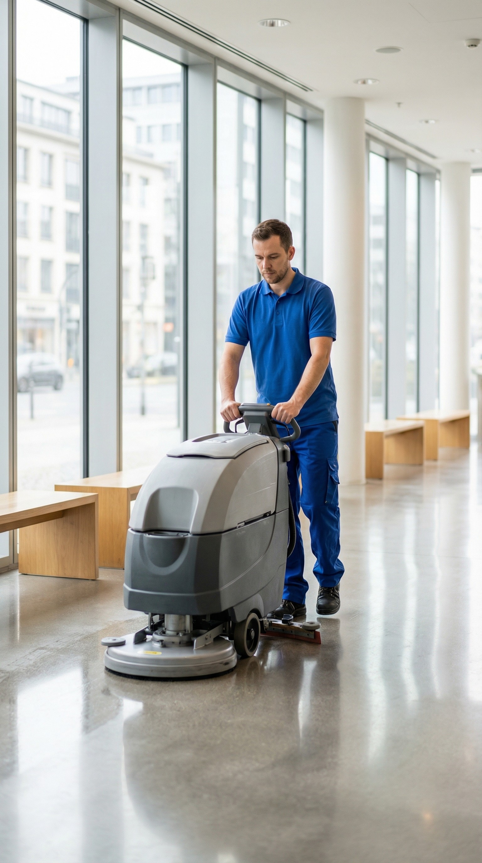 Clubhouse interior with pool tables and large windows.
