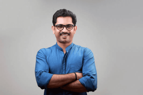 A photo of woman in red