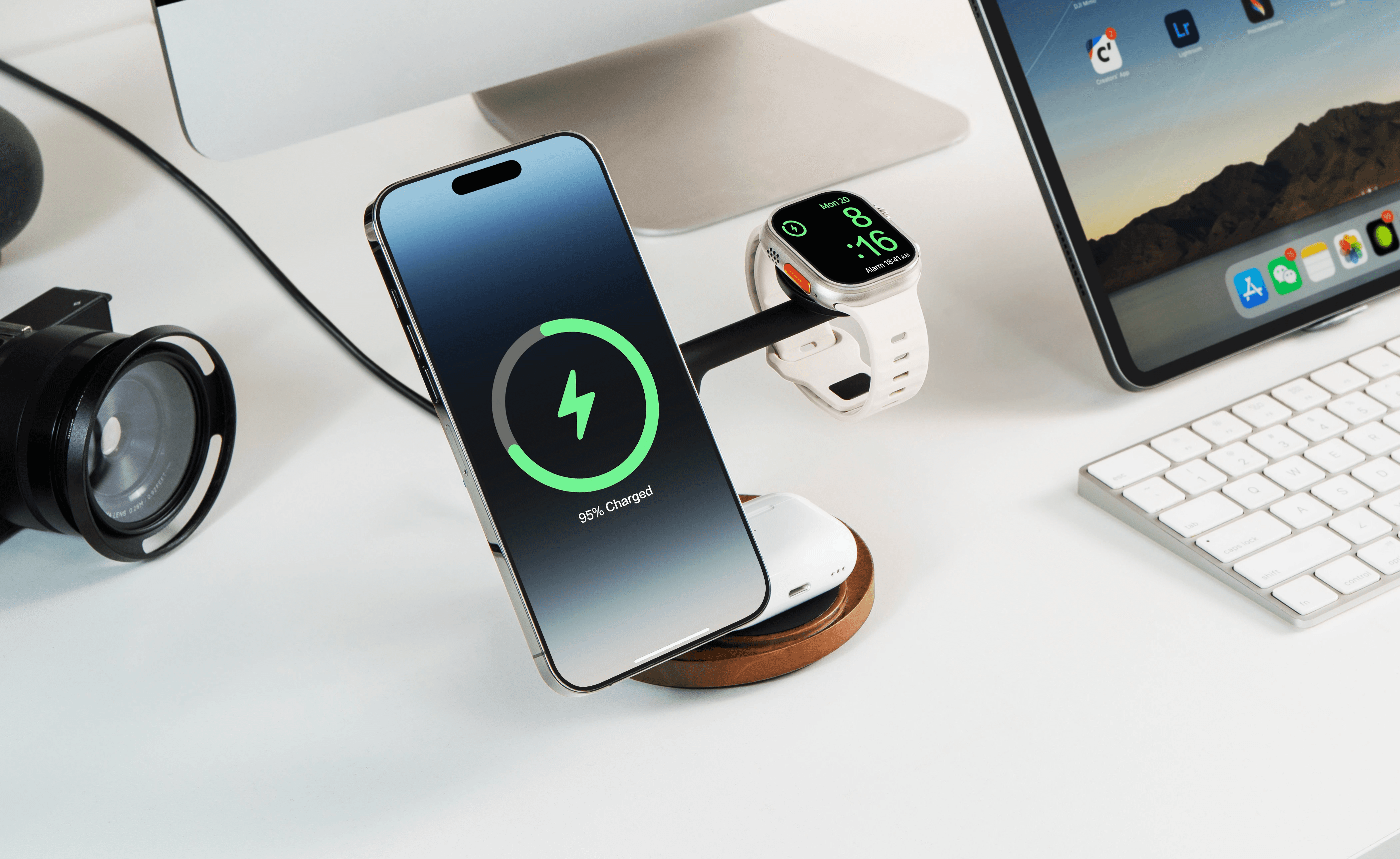 ZenStand Wireless Charger on a modern office table