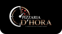 LogotPizzaria D hora, representando pizzaria especializada em pizzas artesanais, com identidade visual profissional e foco em qualidade e sabor.