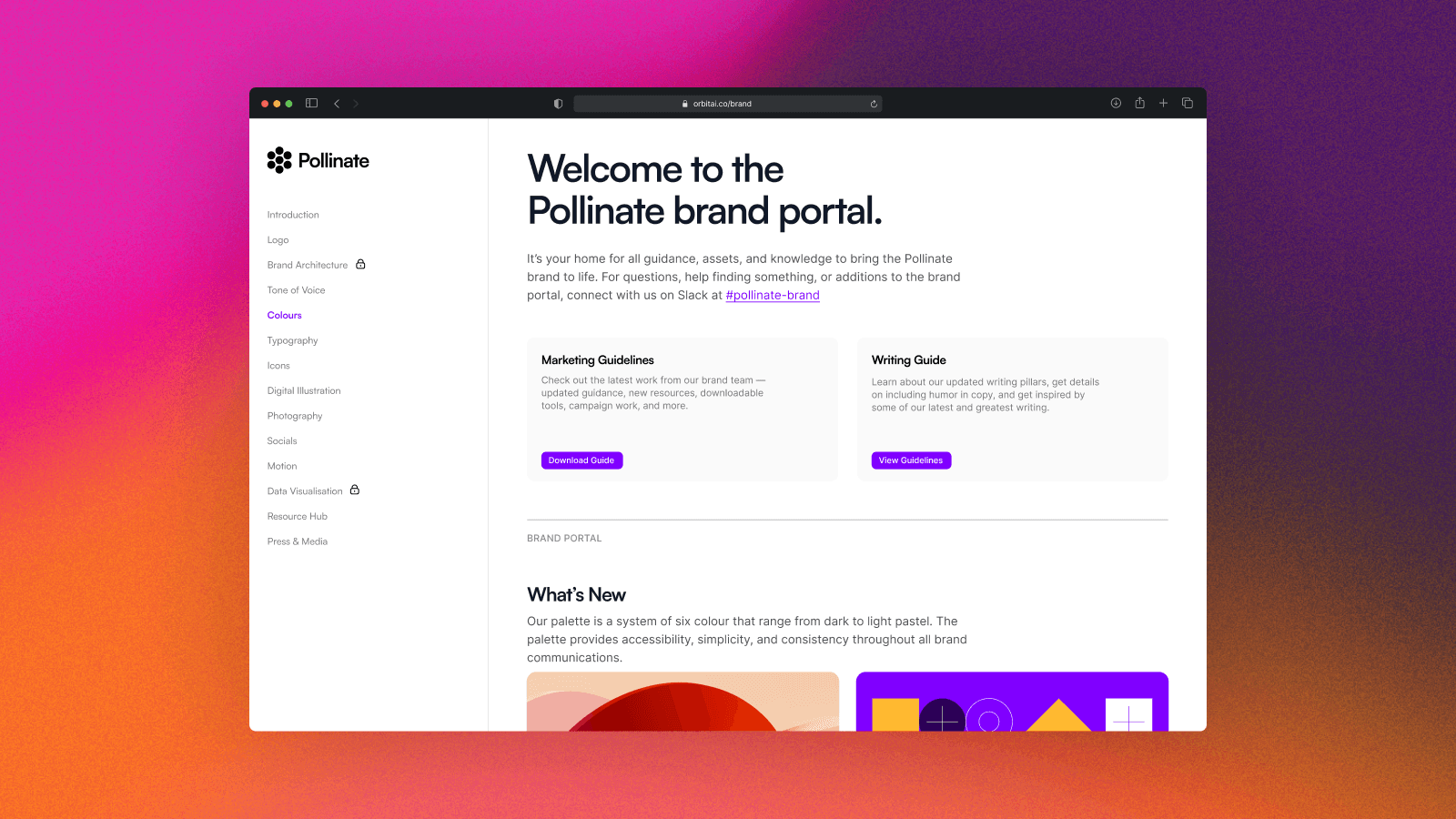 Mockup of using Sameness to create online brand guidelines.