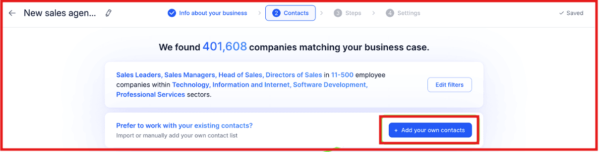 Add prospects to the sequence&nbsp;