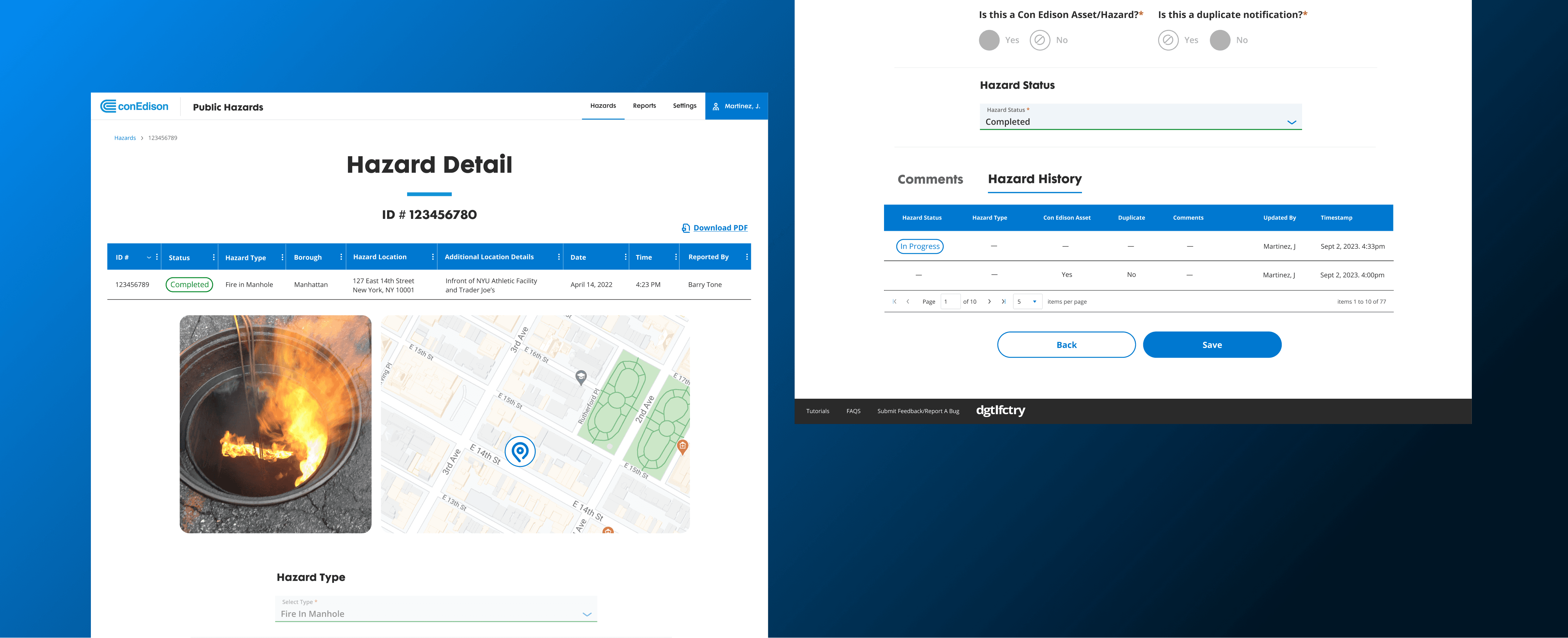 Admin Dashboard - Hazard Detail Page