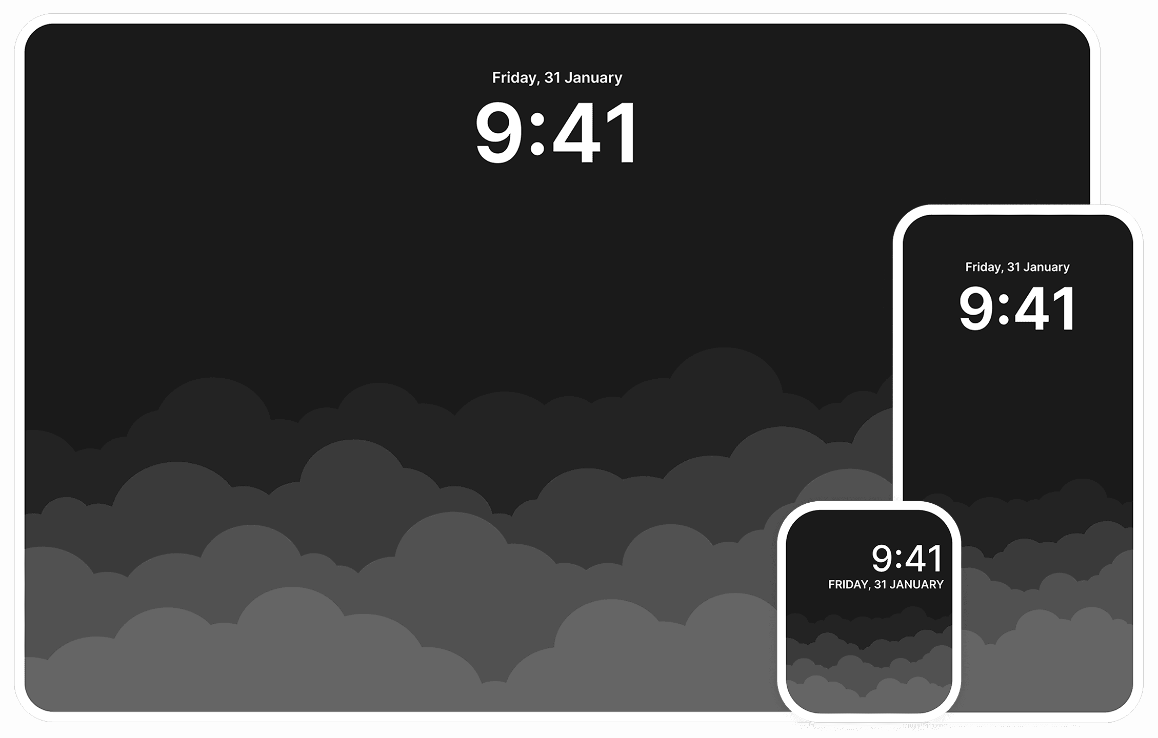 Minimalist Black and White Cloud Wallpaper