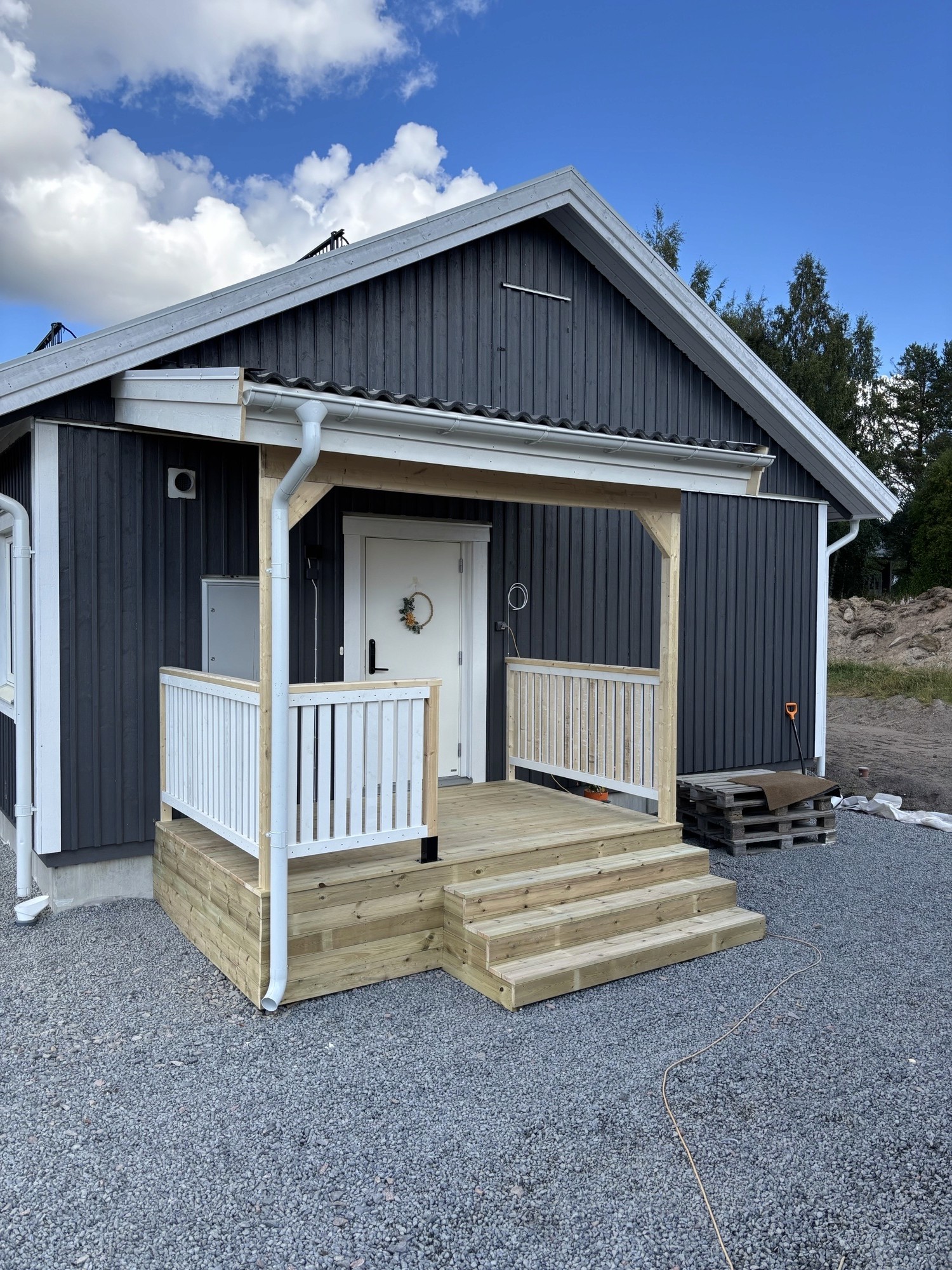 a group of wooden chairs