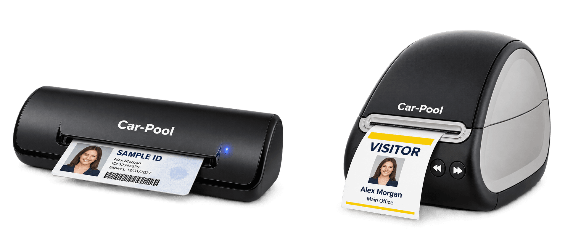 Car-Pool ID scanner and visitor badge printer