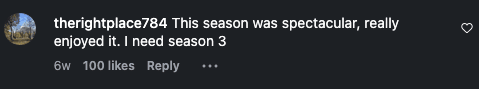 Audience comment screenshot