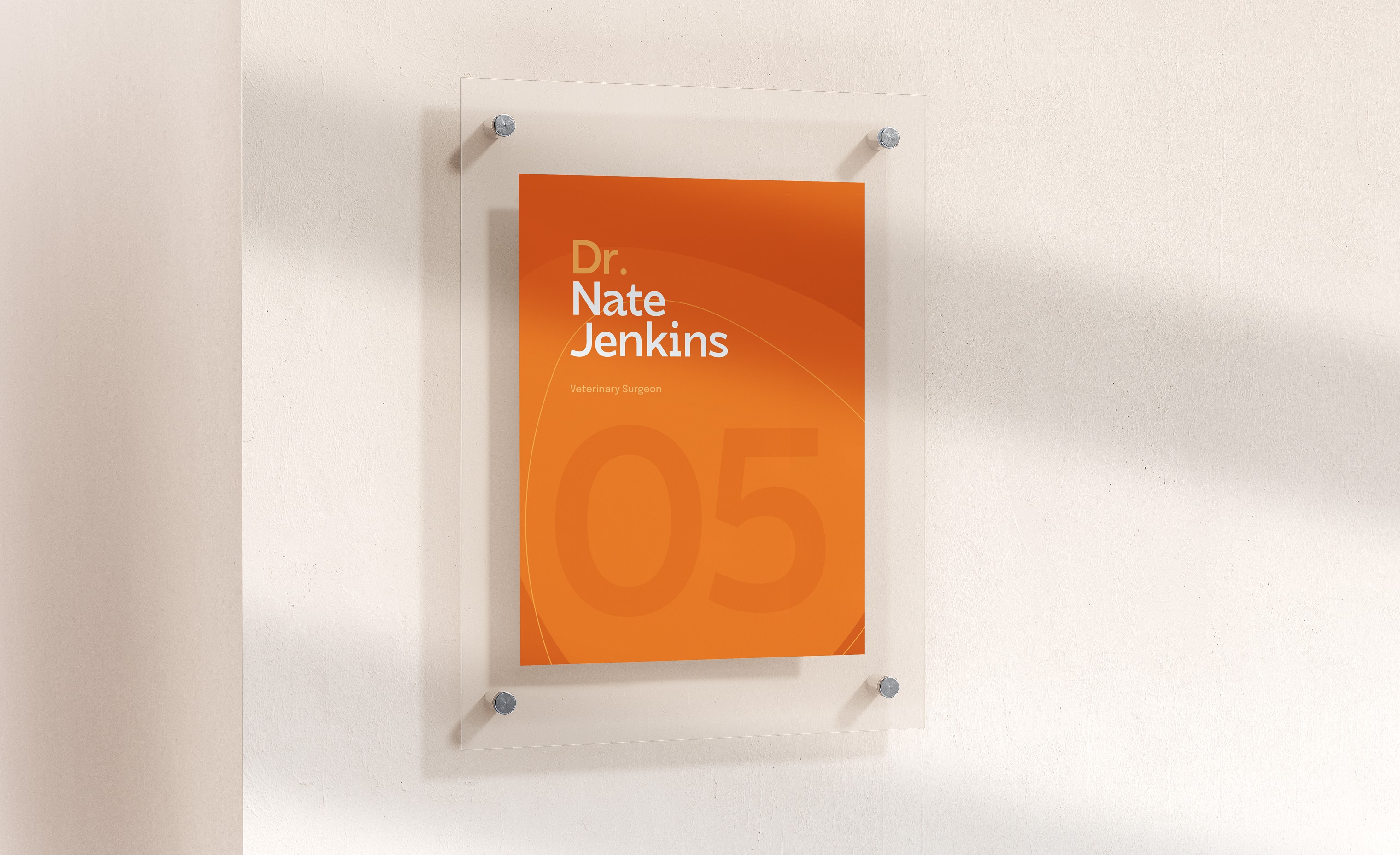 Two individuals exchanging a LinkMatch branded business card in a modern office environment