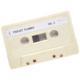 Vintage cassette tape labelled Podcast Planner