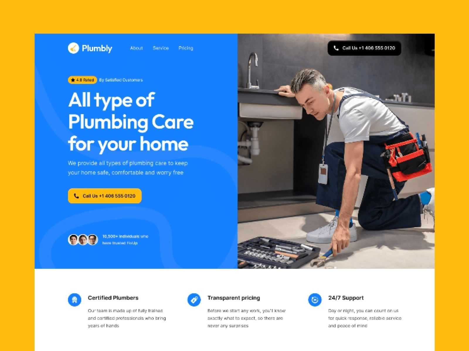 Top 12 Services Website Templates - Plumbly