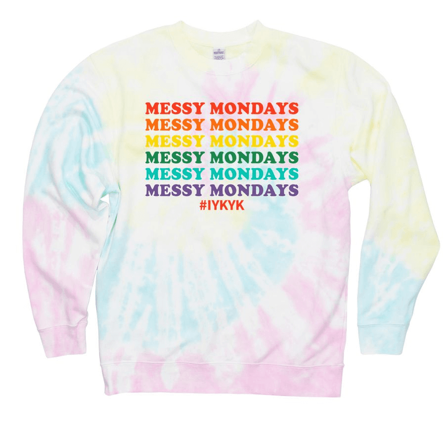 Messy Mondays tie-dye crewneck sweatshirt