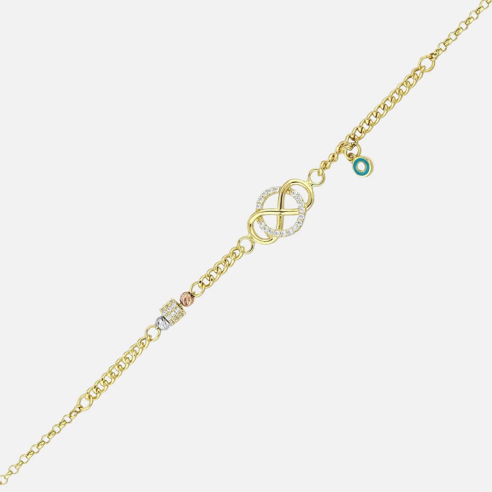 Assos Pırlanta 14 Ayar Altın Sonsuzluk Figürlü Şık Tasarım Bileklik