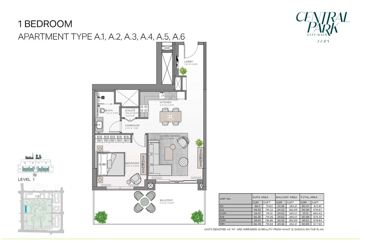 Fern Central Park 1-Bedroom