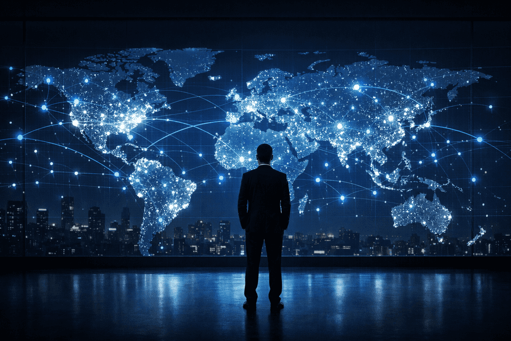 Event marketing professional analyzing a unified data map representing the AI-native agency model