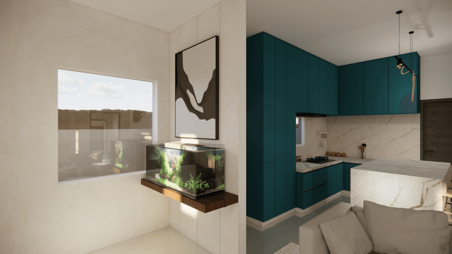 Project showcase image featuring a modern, refined interior.