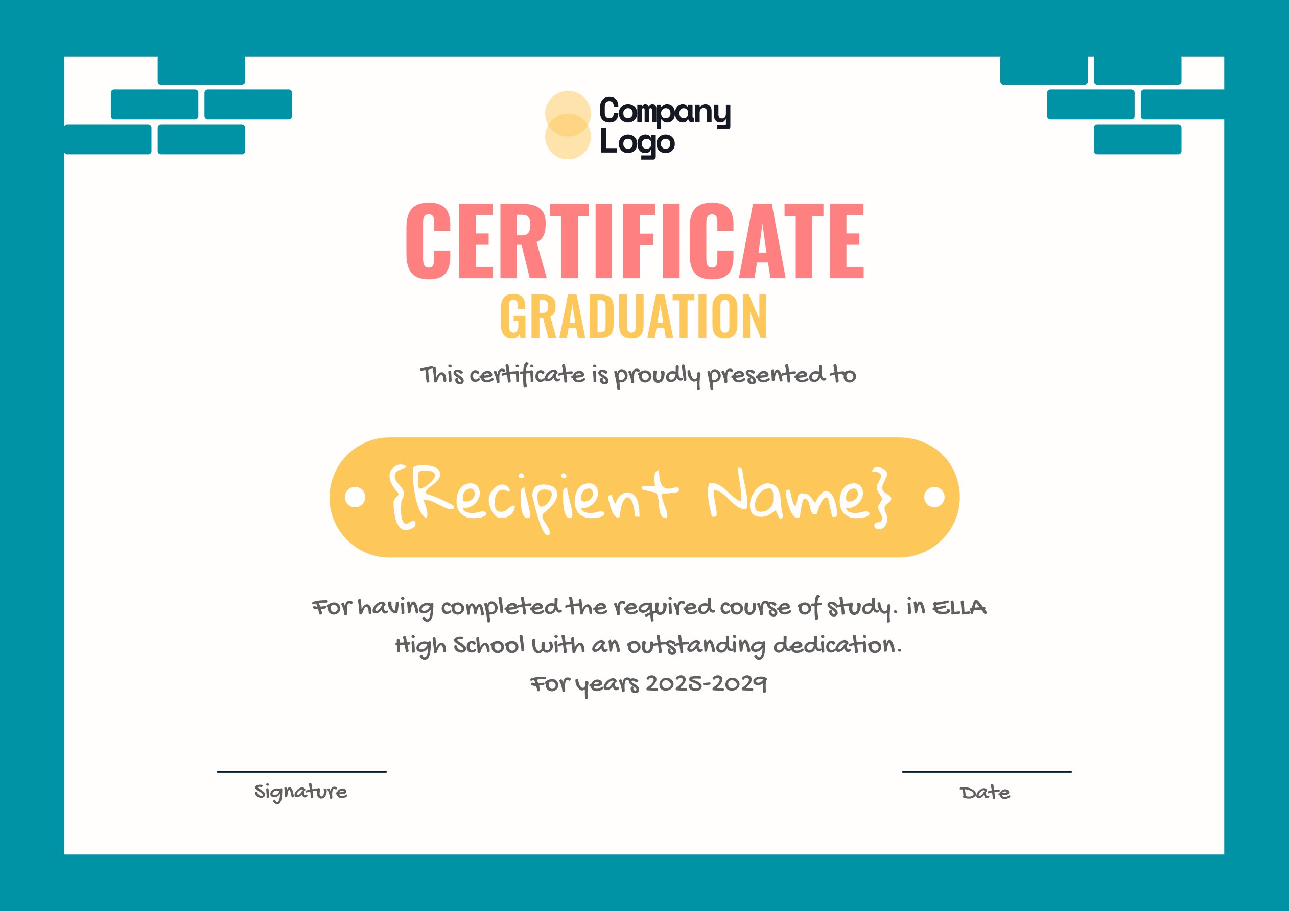 Wauld - Formal and animated graduation certificate template