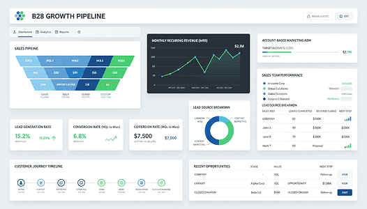 Dashboard mit Marketing Metriken