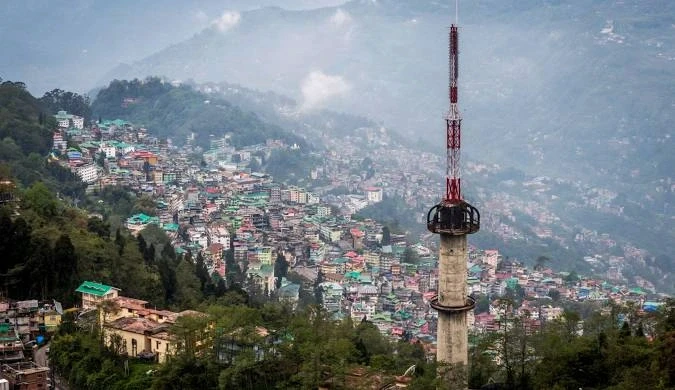 Gangtok cityscape with tower