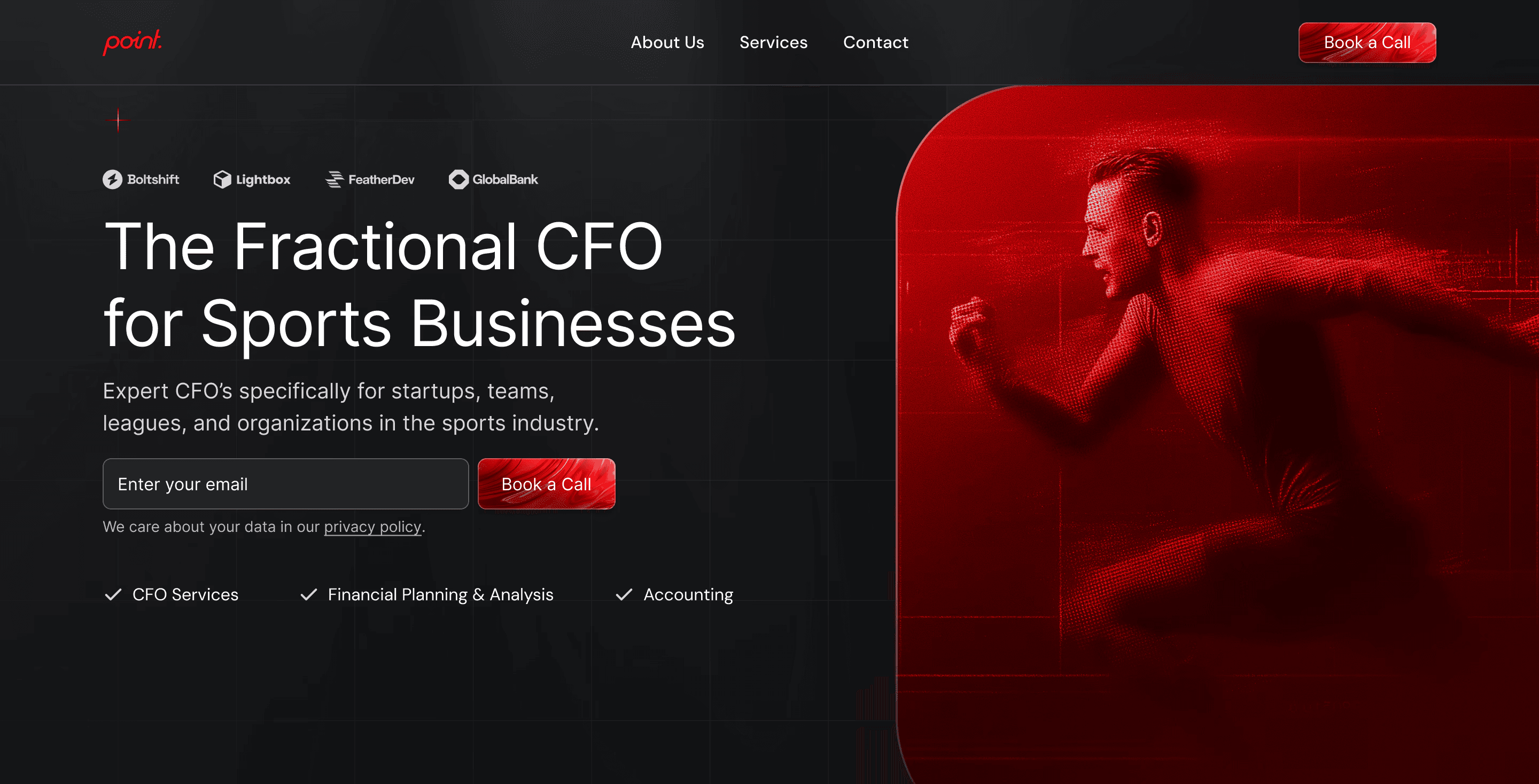 AI Sports Startup Hero Design