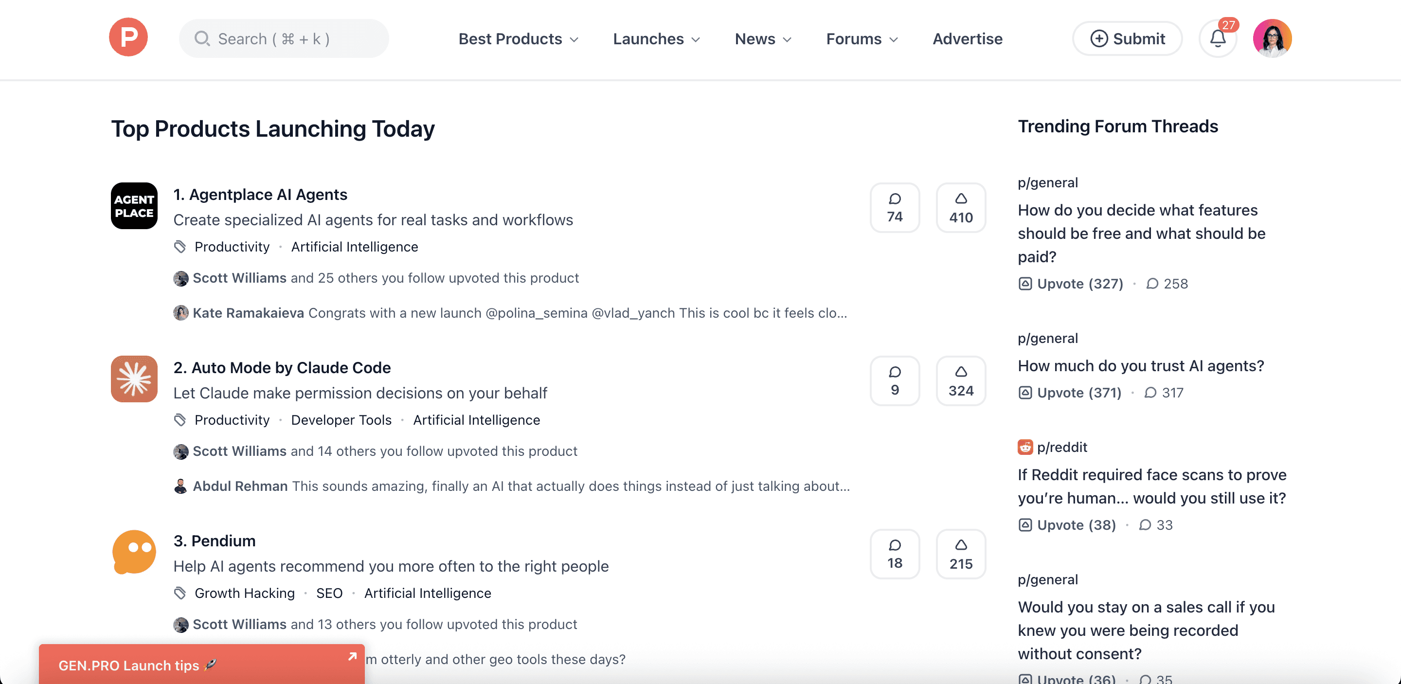 2. Product Hunt — DA 91 | Dofollow ✅  What it is: The go-to platform for discovering new products. Tech enthusiasts, early adopters, investors, and journalists use it daily to find what's new.  Why it matters: Product Hunt has a DR of 91 and provides dofollow links, making it high-value for tech early adopters. Beyond the link itself, a well-executed Product Hunt launch can drive thousands of real users to your site in a single day — with referral traffic that converts.  How to get it: Register on producthunt.com. Create a maker profile with your website link. Then submit your product. Even if your launch doesn't make the front page, the product listing page with your website link is indexed and the dofollow link is live.  Startup-specific tip: Don't launch without community preparation. Get 10–20 people ready to upvote and leave genuine first-hour reviews. The first hour velocity determines visibility for the day. A Product Hunt front-page appearance for even 24 hours can drive hundreds of new backlinks from blogs writing roundups of "today's top launches."