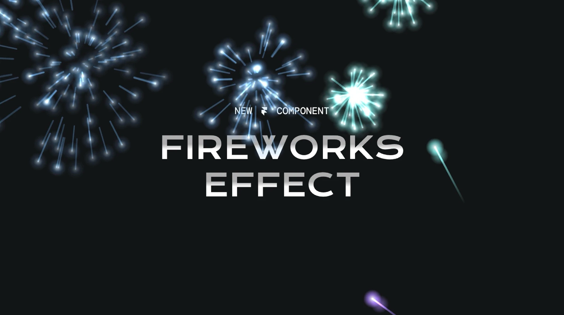 Animated fireworks effect demonstration with glowing multicolor bursts