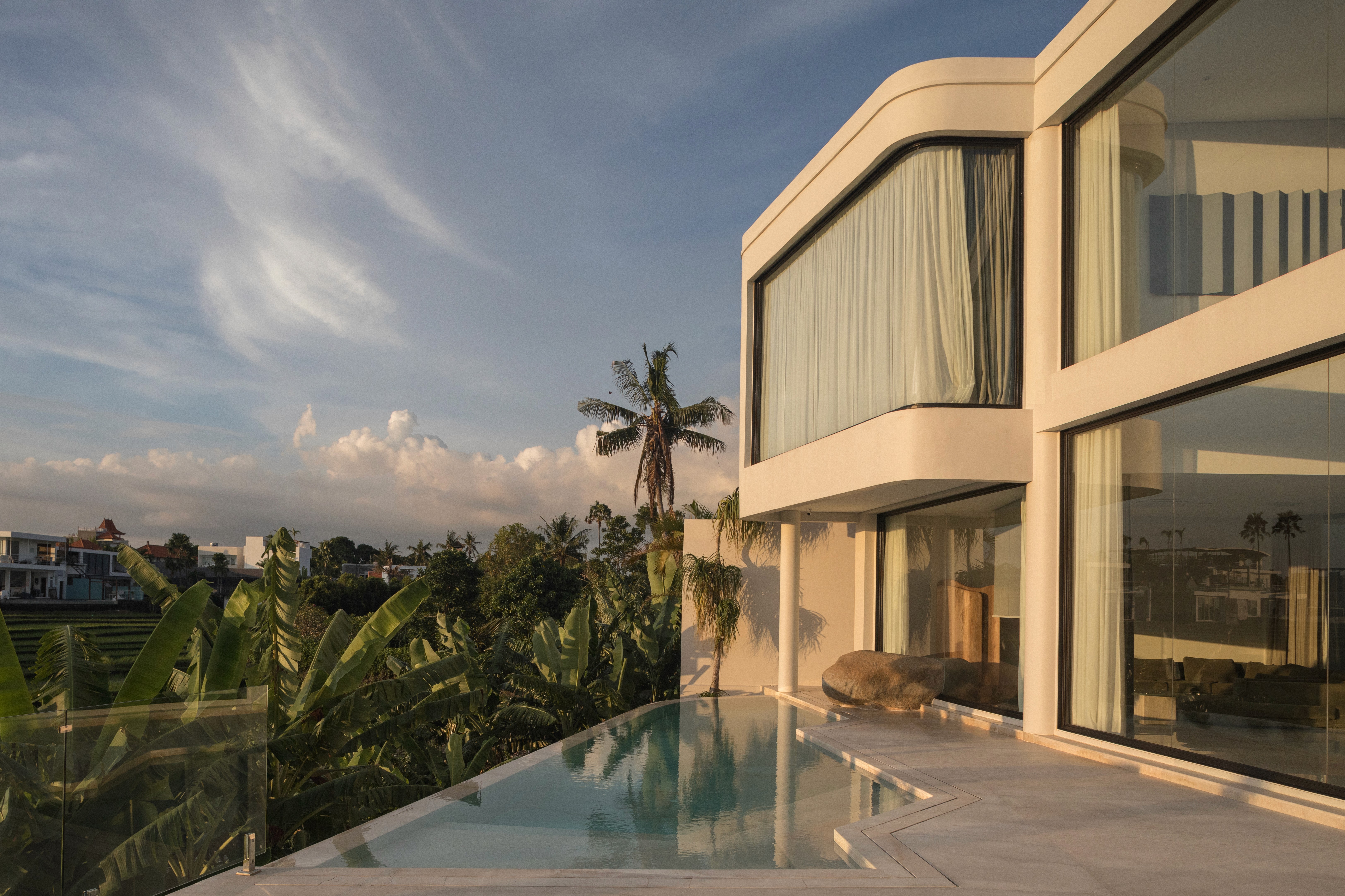 3-bedroom premium villa with rice field and volcano views in Canggu